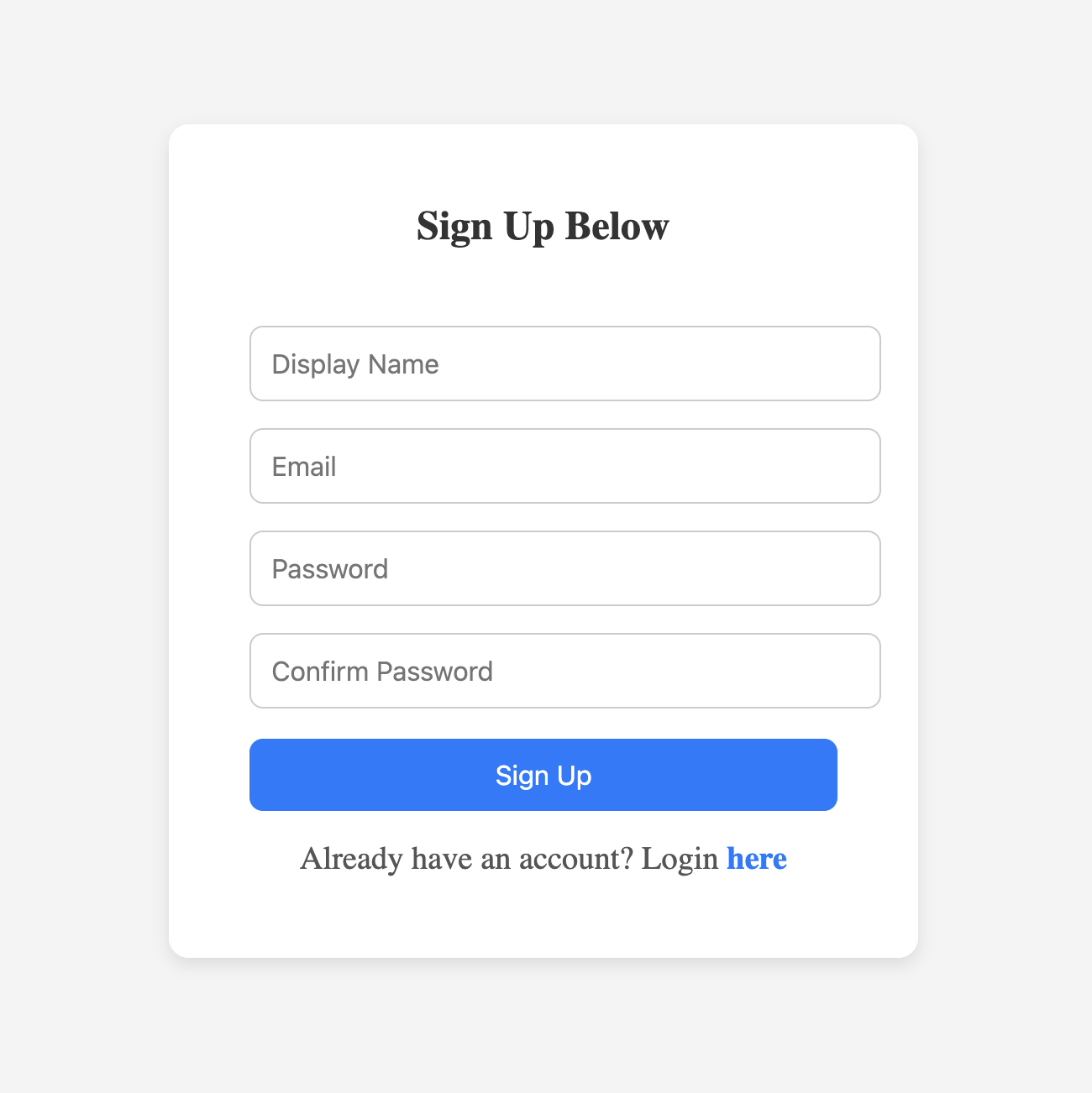 React Express Login System